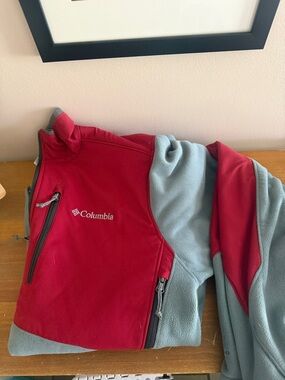 Columbia Red and Light Blue Men's Jacket
